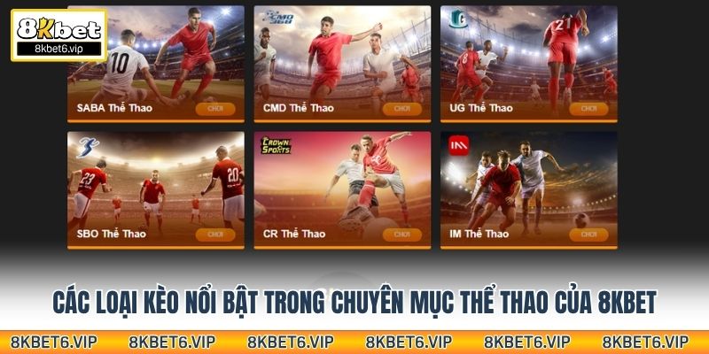 Các loại kèo nổi bật trong chuyên mục thể thao của 8Kbet
