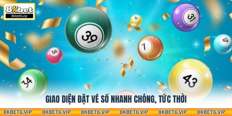 Giao diện đặt vé số nhanh chóng, tức thời 