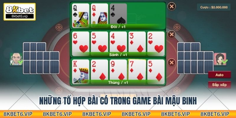 Những tổ hợp bài có trong game bài mậu binh